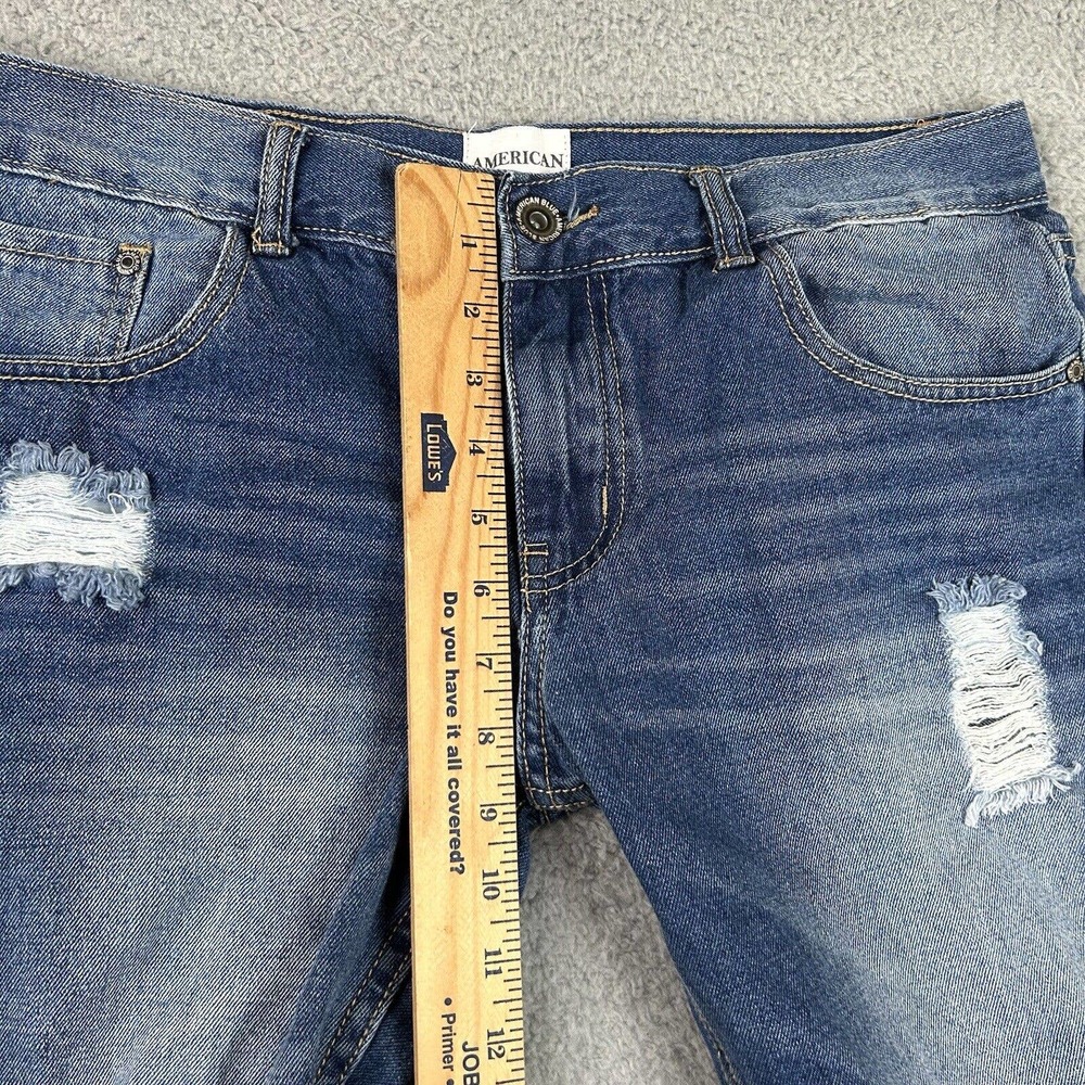 American Blue Jeans Womens 13 Juniors Premium Denim‎ Distressed Mid Rise - Picture 3 of 13